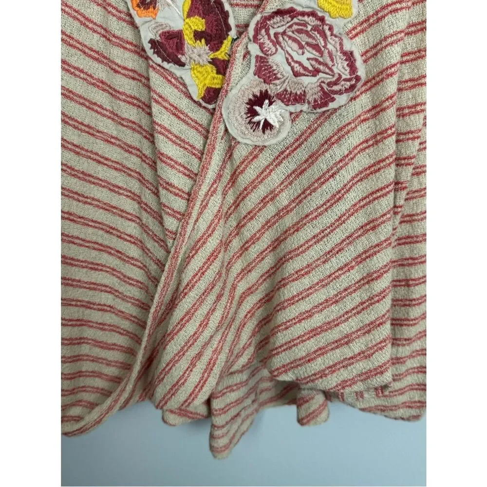 FREE PEOPLE | Frida Floral Striped Wrap Style V-Neck Tank Women’s Size Small